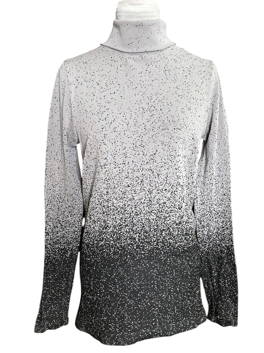 Athleta Women's Flurry Base Layer Black Gray Turtleneck Ombre. Size Large